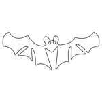 Continuous Single Line Art Drawing Cute Flying Bat Nature Lover Organization Outline Vector