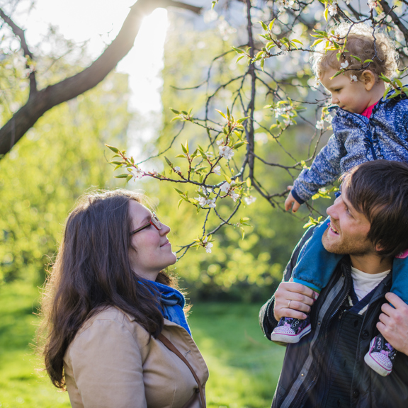 Happy Mother Looking Her Son His Father S Shoulders